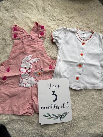 Ensemble salopette short et t shirt lapin 3 6 mois my Little baby
