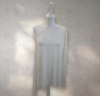 T-shirt manches longues et épaules dénudées blanc XXL