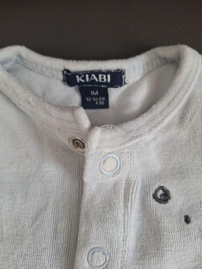 Pyjama bleu très clair Kiabi 1 mois - photo numéro 2