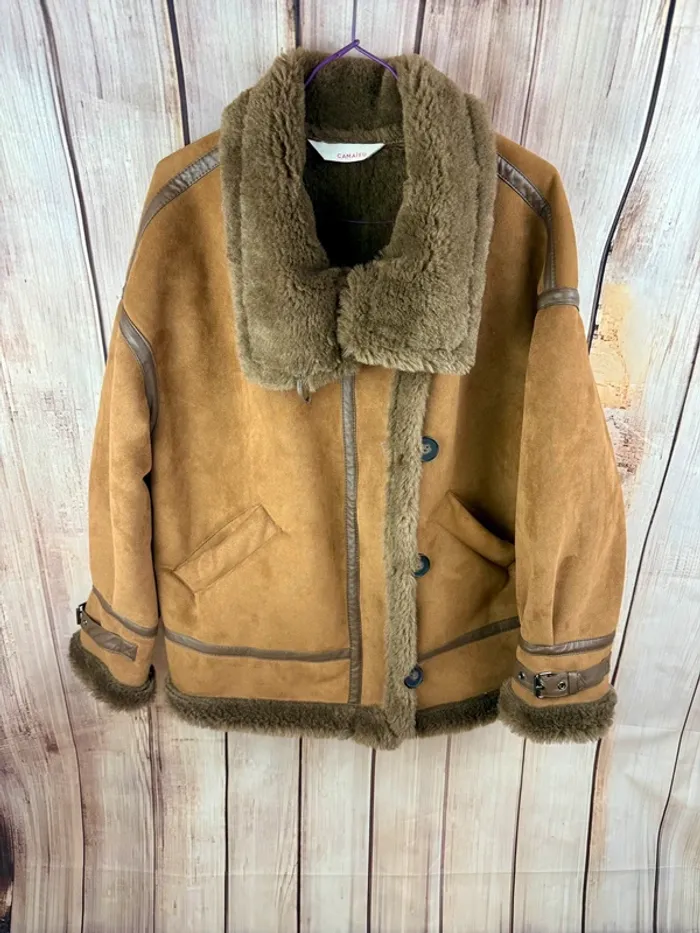 Blouson aviateur femme style mouton retourné Camaïeu L