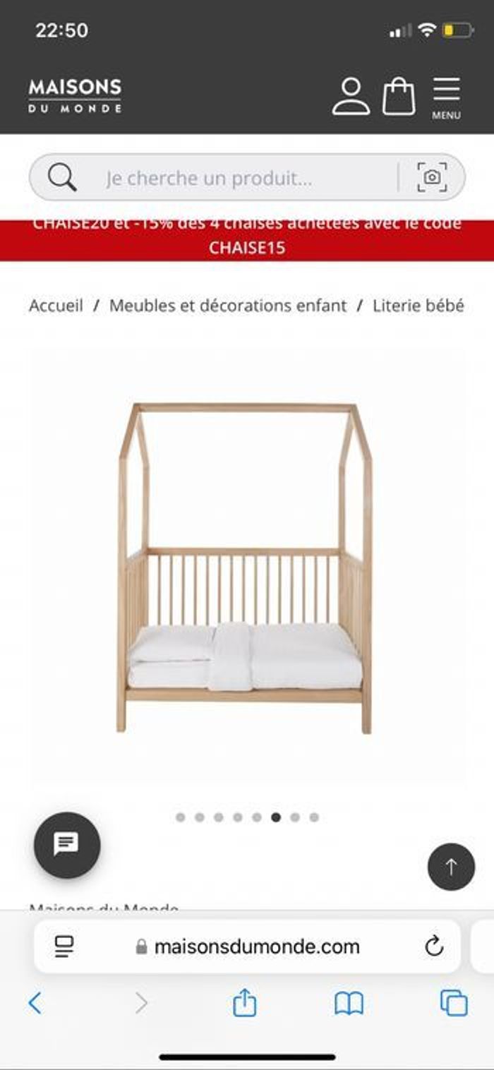 Lit bébé neuf maison du monde cabane  barreau évolutif - photo numéro 5