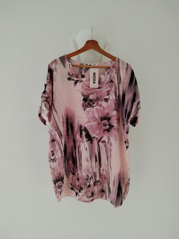 T-shirt large grande taille femmes rose