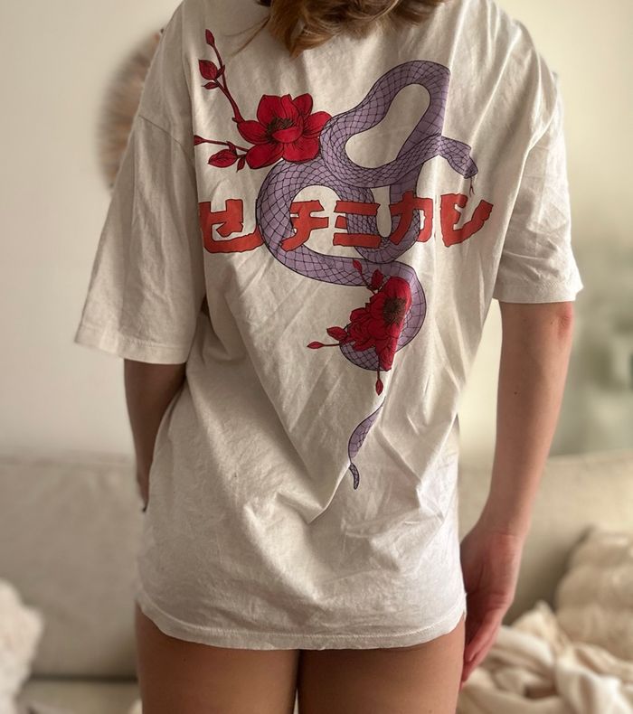 T-shirt Jack and Jones avec motif serpent et écriture japonaise