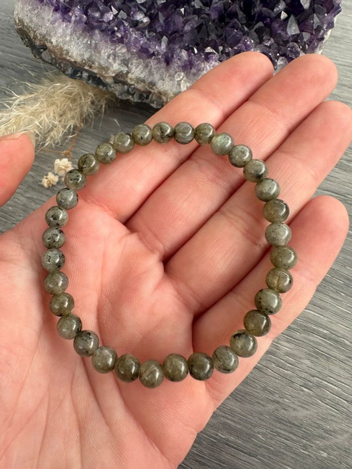 Bracelet perles en labradorite de Madagascar - Pierre naturelle - photo numéro 5