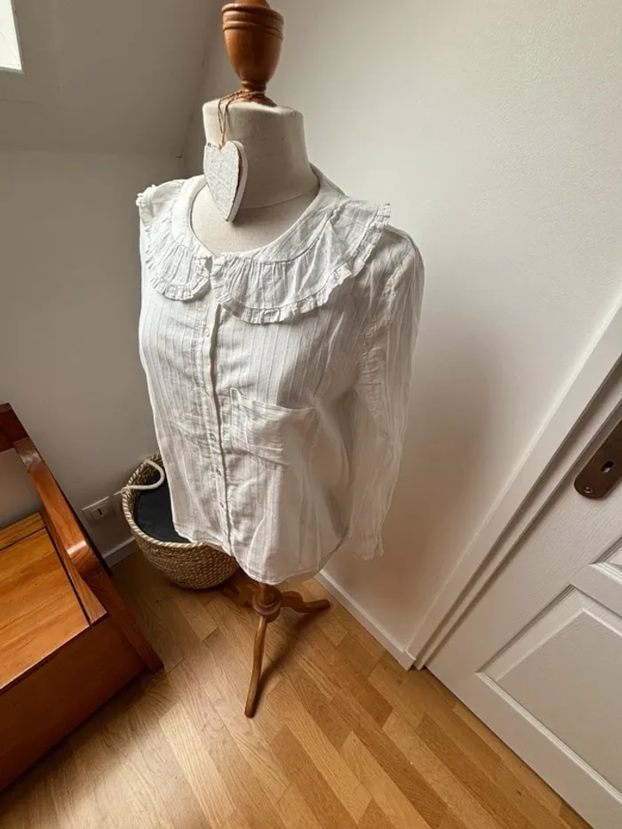 🌼 sublime Chemise blanche à col - Balzac Paris - L - photo numéro 3