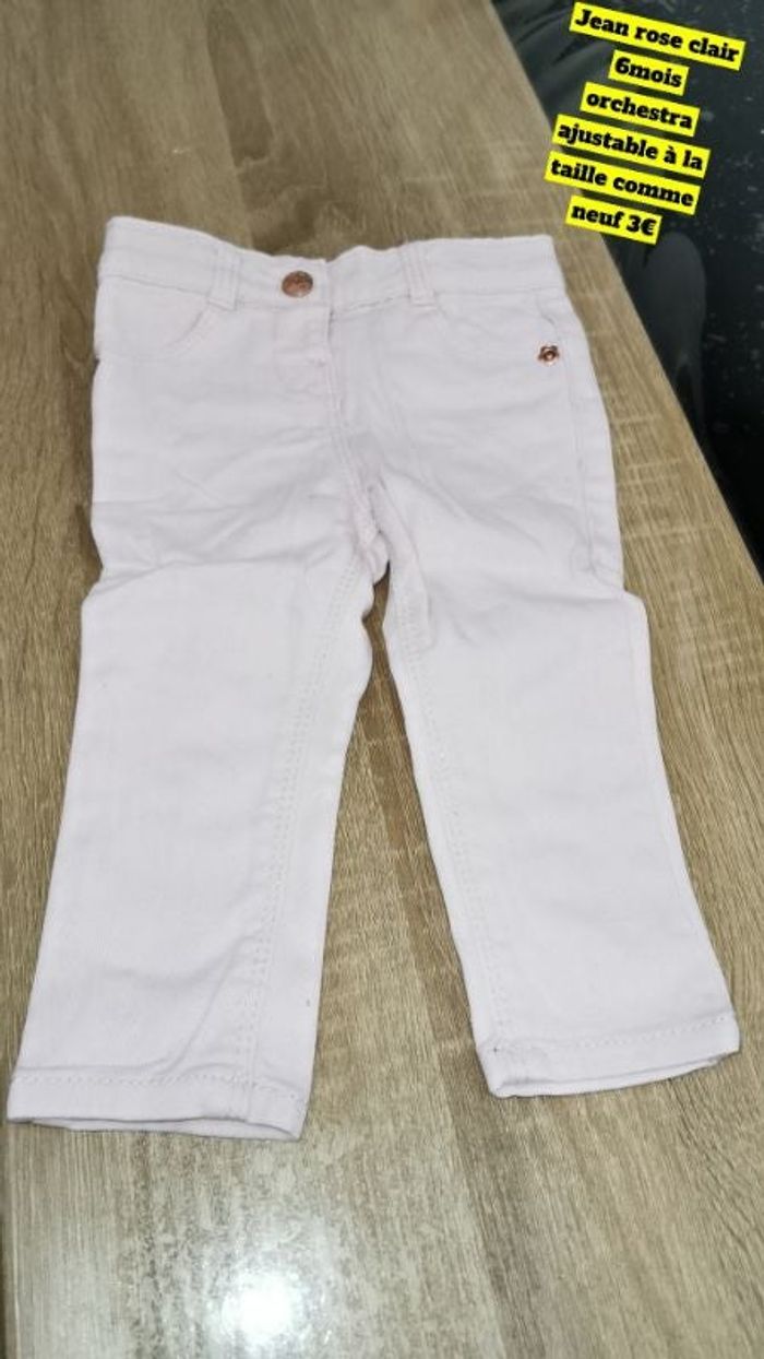 Pantalon en jean rose 6mois orchestra