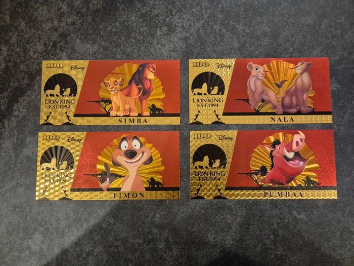 Billets OR à collectionner Le Roi Lion Disney