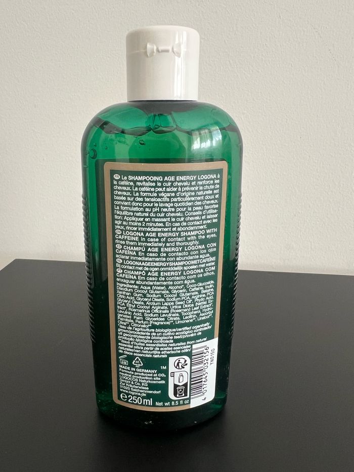 Logona Shampooing Age Energy Caféine Bio 250 ML Pour cheveux fin et clairsemés - photo numéro 2