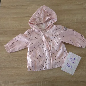 Coupe vent rose a pois 12 mois