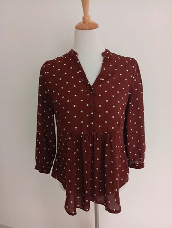 Primark - blouse fluide à pois - taille 36| violet - printemps été