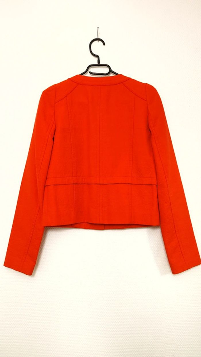 Veste blazer en tissu jacquard de la marque comptoir des cotonniers taille 36 orange - photo numéro 2