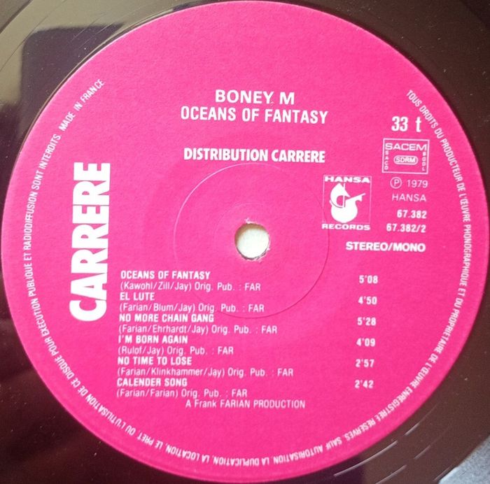 Vends Vinyle Boney M. Océans of fantasy vitesse 33 tours format 30 cm année 1976 - photo numéro 6