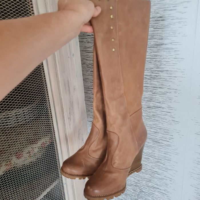 Bottes camel cuir mtng - photo numéro 6