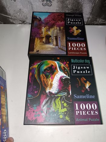 Lots 2 puzzles 1000 pieces chien paysage
