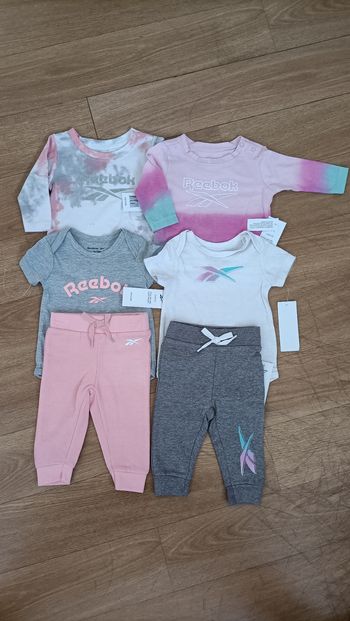 Ensemble legging+ pulls d'hiver bébé fille lot de 6 pièces Reebok neuf