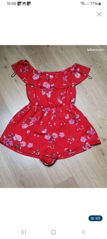 Combinaison short fleuri