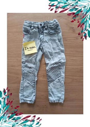 Pantalon gris clair fille jean