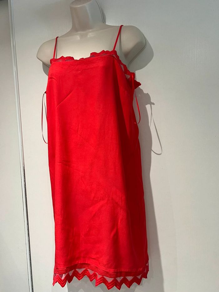 Robe Gala Rouge, dentelle, voile, Copcopine, taille 36