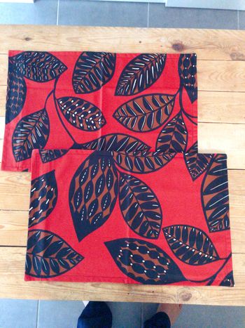 2 housses de coussin deco en coton 60x40cm