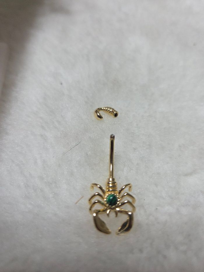 Piercing nombril gold ✨️ 🦂 malachite - photo numéro 5