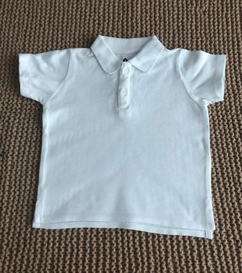 Polo blanc 18 mois - grain de blé 