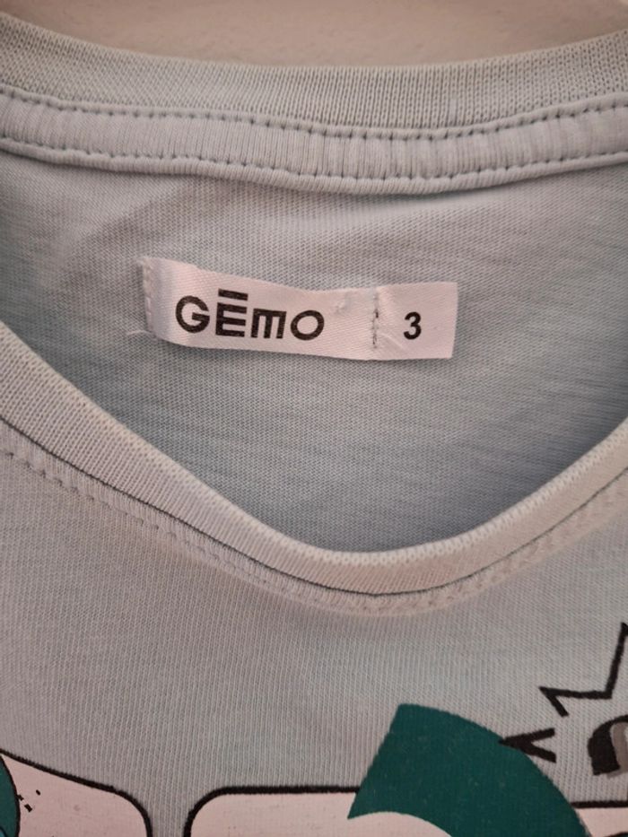 T-shirt manches courtes gémo bleu 3ans - photo numéro 3