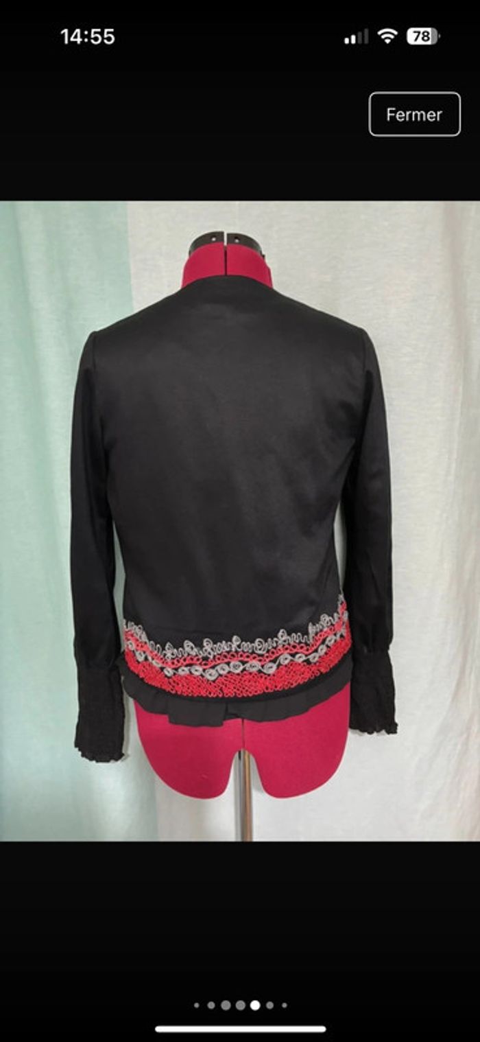 Superbe veste chic noire avec broderies Yokana S/36 - photo numéro 5