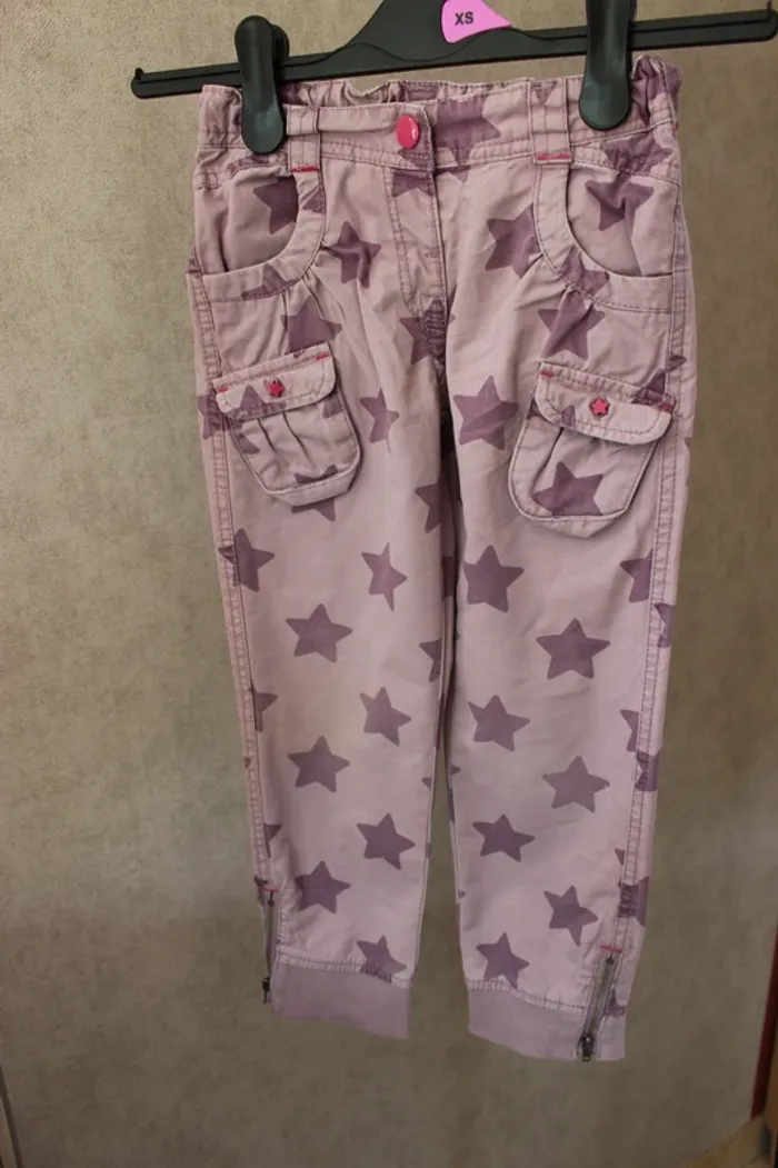 👖 Pantalon mauve, étoile, Kid Kanai, Taille 5 ans 📌