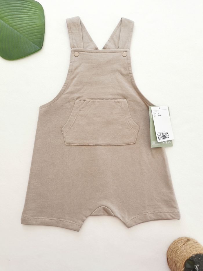 Salopette courte beige en molleton H&M 6/9 Mois