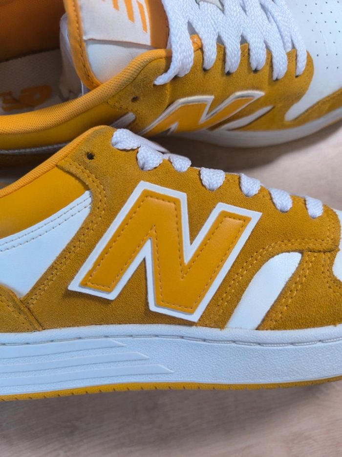 Baskets New Balance 480 jaune moutarde et blanche pointure 46.5 comme neuves - photo numéro 9