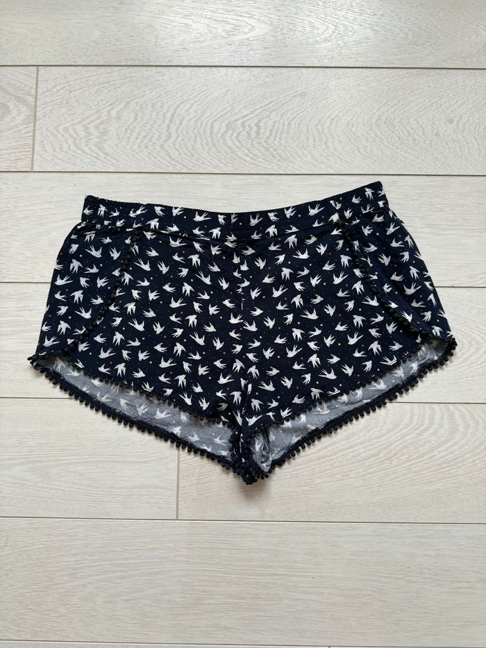 Short de nuit Kiabi motifs oiseaux bleu marine et blanc - photo numéro 1