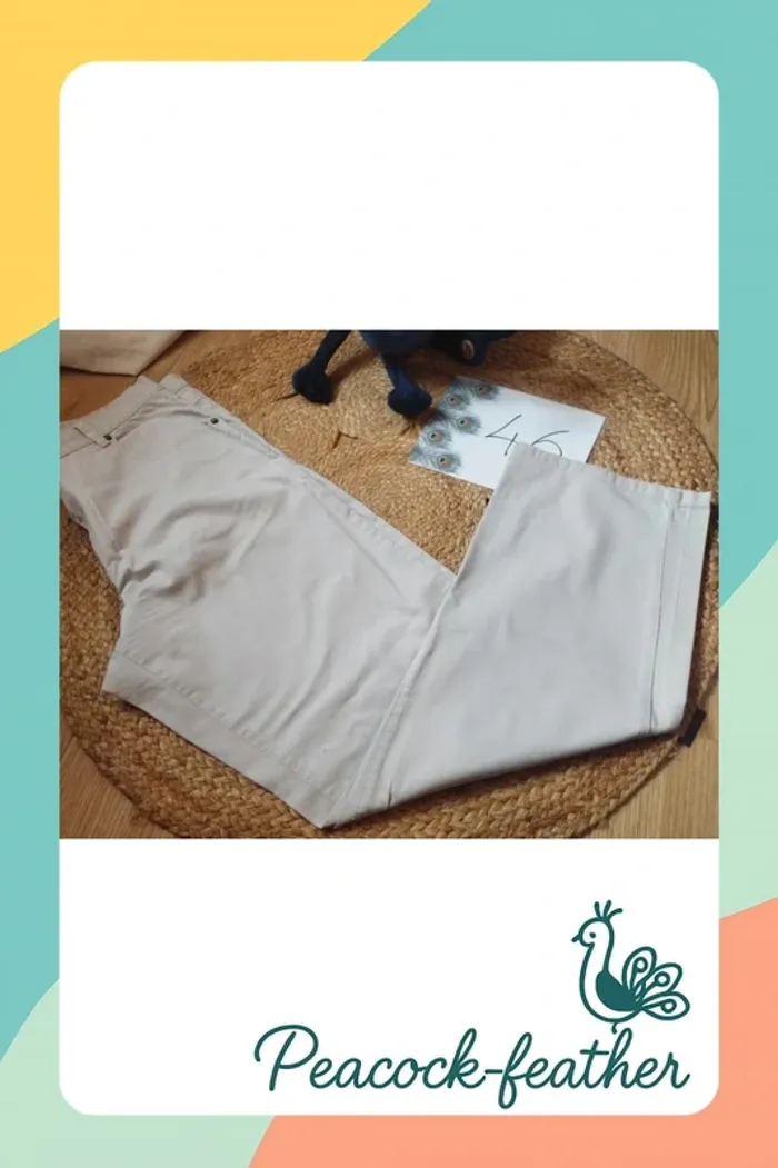 Pantalon crème 46 enrico mori - photo numéro 7