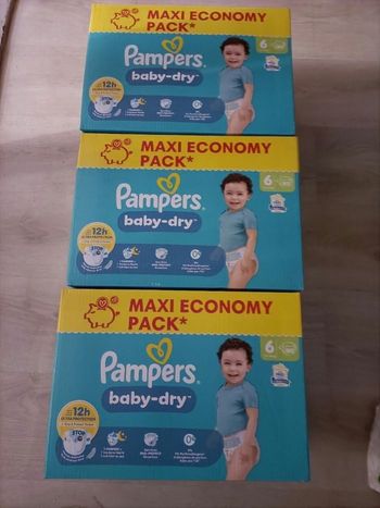 3 cartons Pampers Baby Dry Taille 6 - 240 couches