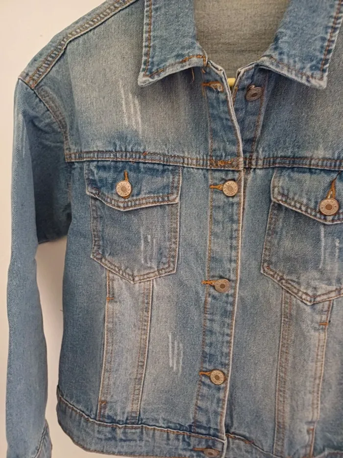 Veste en jean effet usé - photo numéro 4