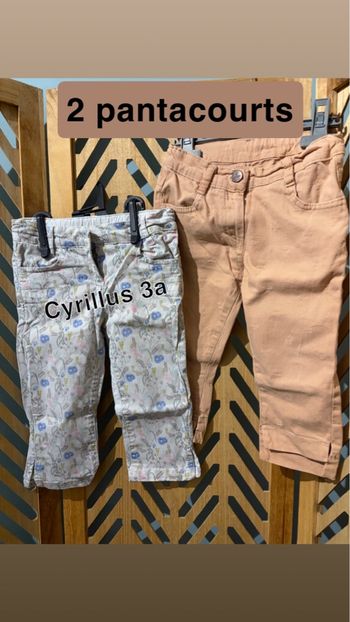 Lot de 2 pantacourts 3a fille