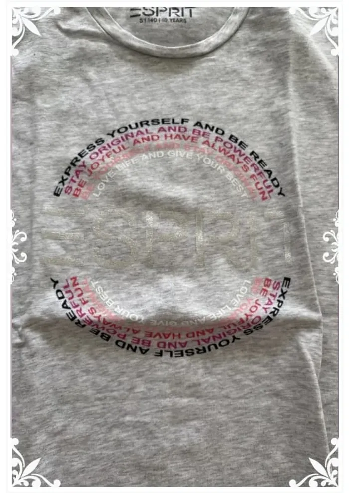 T-shirt gris esprit taille 10 ans enfant fille - photo numéro 3