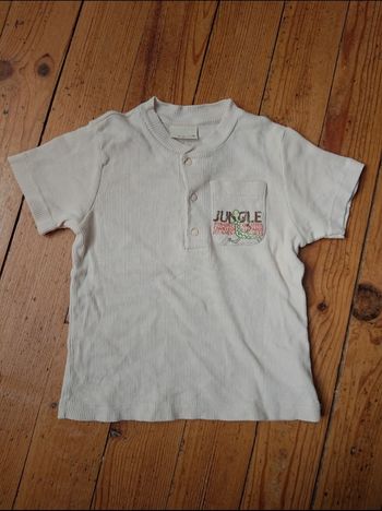 T-shirt beige jungle lézard 18 mois garçon