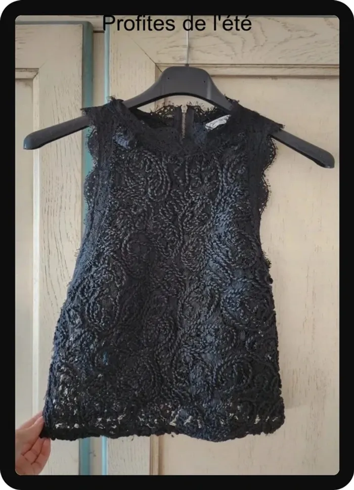 Top noir macramé Zara