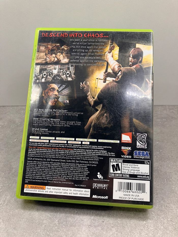 Jeux Xbox 360 : Condemned 2 Bloodshot (J2024356) - photo numéro 2