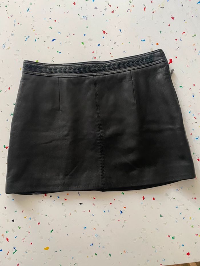 Jupe en cuir véritable