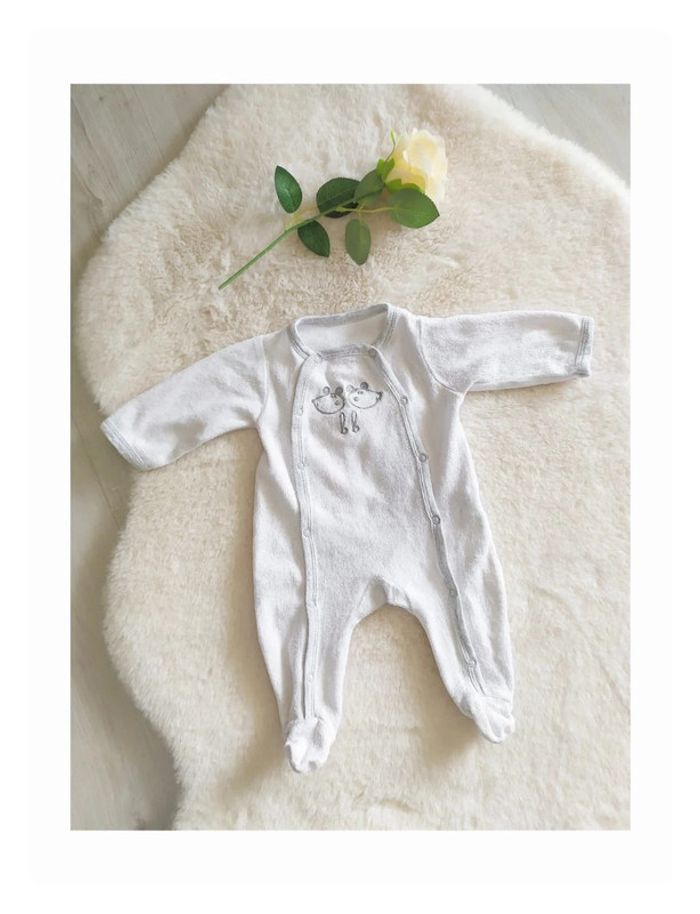 Pyjama unisexe garçon fille ouverture devant par pressions taille 1 mois