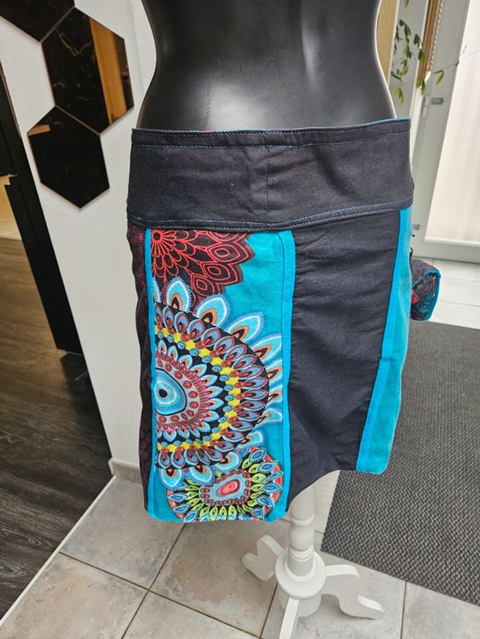 Jupe porte feuille réversible multicolore taille unique - photo numéro 4