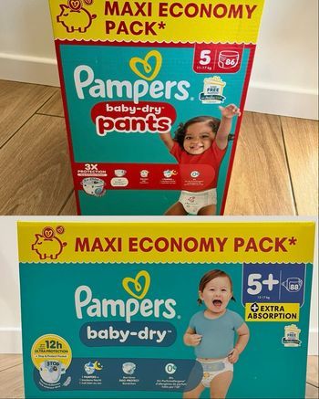 1 pack pampers t5+ et 1 pack pants t5