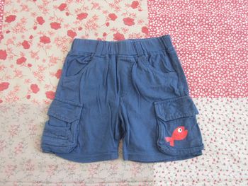 Short jersey bleu 12 mois