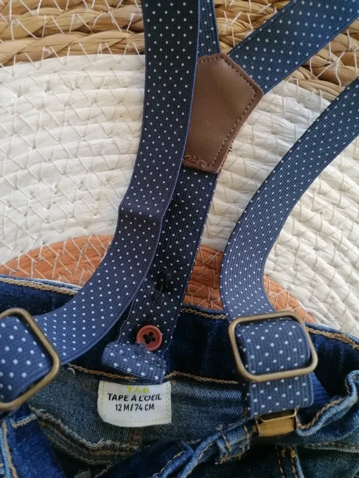 Jean slim + Bretelles - Tape à l'oeil - 12 mois - photo numéro 2