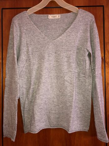 Pull gris col v Interdée