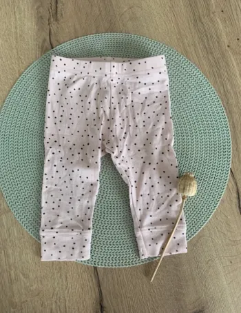 Legging rose pâle à pois noir - 12mois- kiabi
