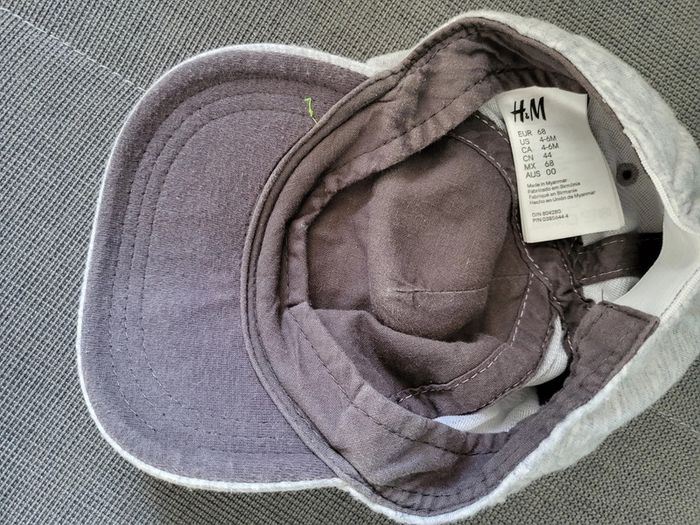 Casquette grise 68cm, 4/6 mois, H&M - photo numéro 2