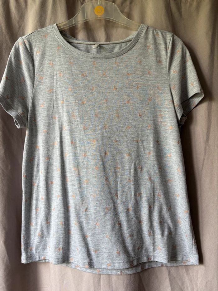 Tee shirt motif flamant rose