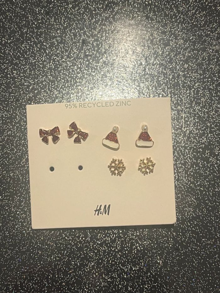 Lot de 3 paires de boucles d’oreilles de Noël